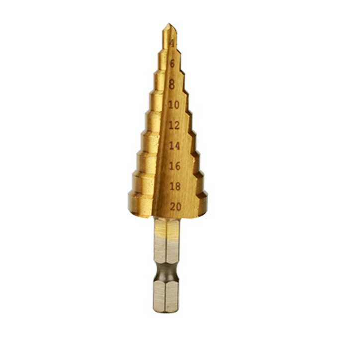 MECHAS CÓNICAS ESCALONADAS DE ACOPLE HEXAGONAL 1/4″ 4mm a 20mm