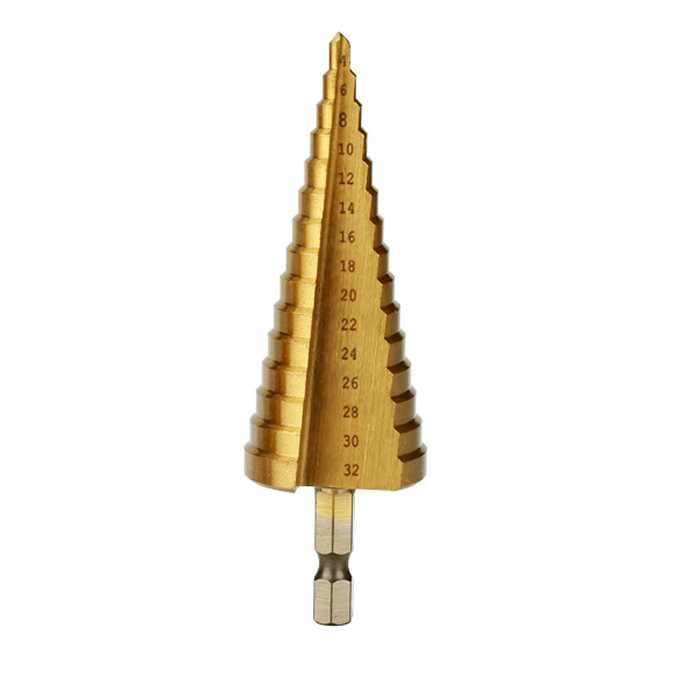 MECHAS CÓNICAS ESCALONADAS DE ACOPLE HEXAGONAL 1/4″ 4mm a 32mm