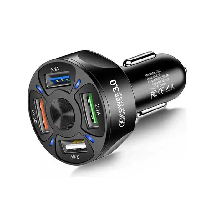 CARGADOR PARA CARRO CON 4 PUERTOS USB