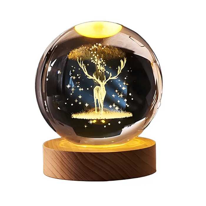 LÁMPARA DE CRISTAL LED CON LUMINOSIDAD DE CIERVO