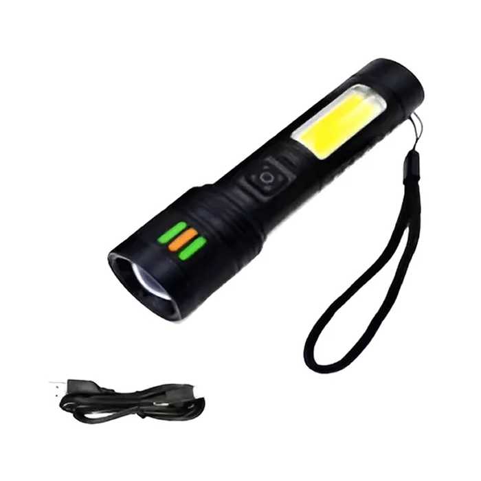 LINTERNA LED COB RECARGABLE CON ZOOM