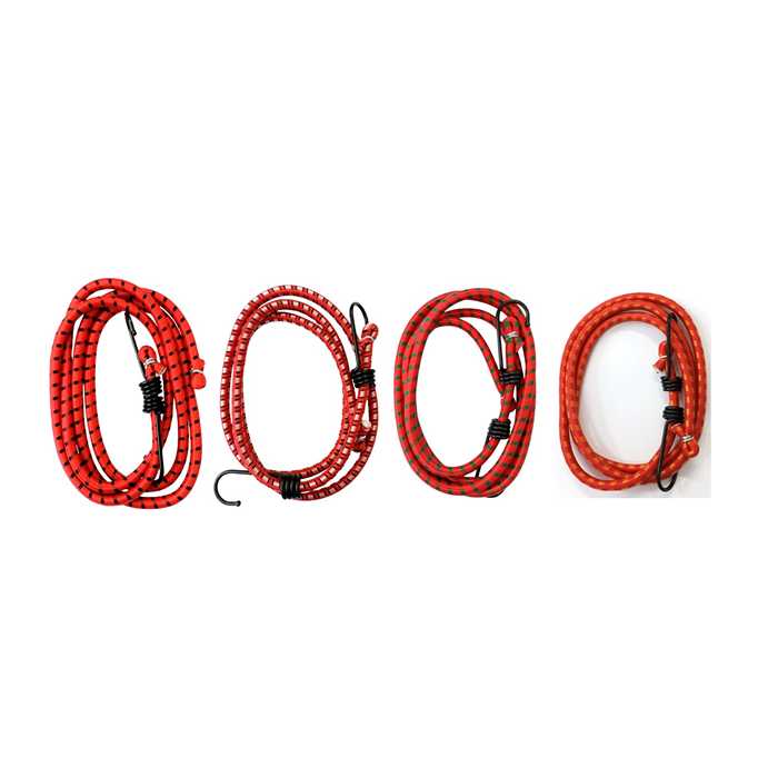CUERDA ELÁSTICA DE AMARRE CON GANCHO (Rojo) 8mm