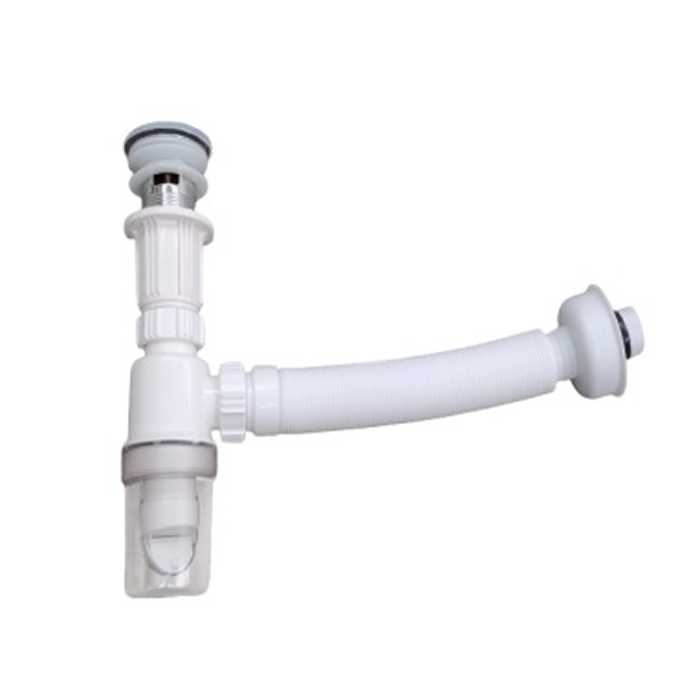SIFÓN P/LAVAMANOS EXTENSIBLE C/DESAGUE 