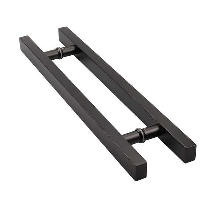 MANILLON TIRADOR DE ACERO NEGRO TIPO H PARA PUERTA
