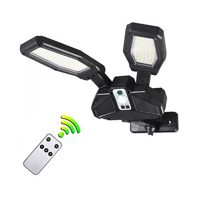 LÁMPARA DOBLE LED C/PANEL SOLAR C/CONTROL REMOTO (80w)