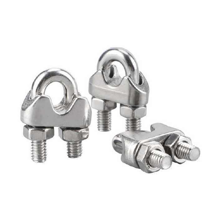 GRAPA DE AMARRE PARA CABLE DE ACERO 4mm PAQ 12 UND