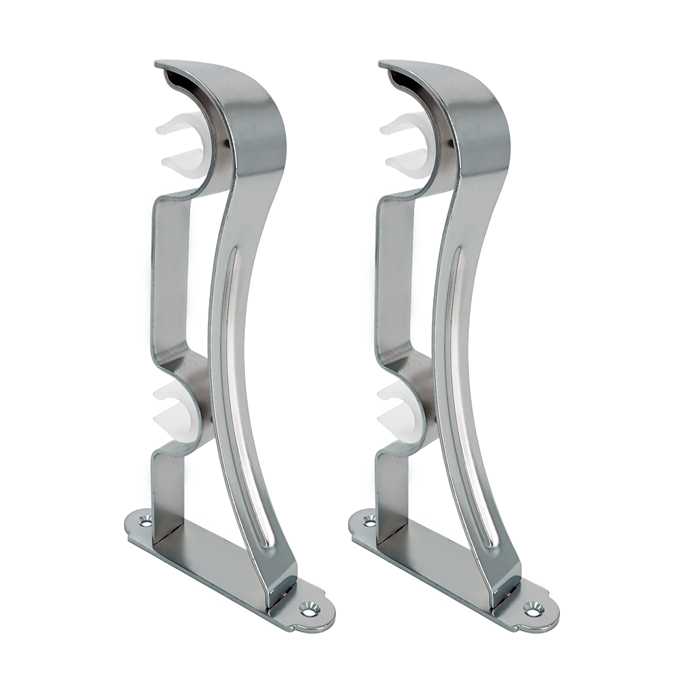 SOPORTE DOBLE CROMADO 22-22mm PAQ DE 2 UND