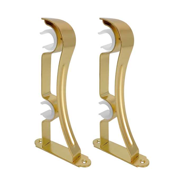 SOPORTE DOBLE DORADO 22-22mm PAQ 2 UND