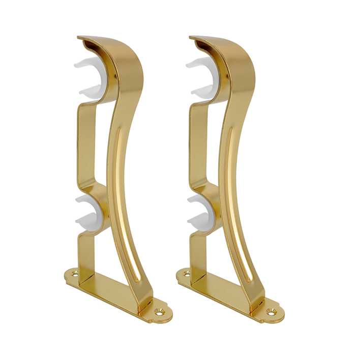 SOPORTE DOBLE DORADO 28-28mm PAQ 2 UND