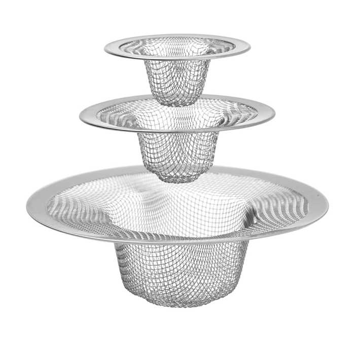 SET DE COLADORES DE MALLA PARA LAVAPLATOS Y LAVAMANOS