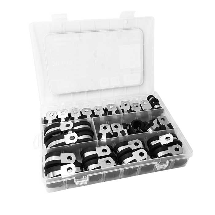 ABRAZADERA AISLANTES CON RECUBRIMIENTO DE GOMA SET 50 PIEZAS