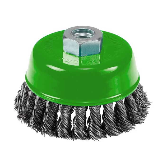 CEPILLO DE COPA ALAMBRE TRENZADO Ø4″(100mm) 5/8″