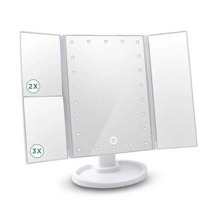 ESPEJO PARA MAQUILLAJE DE TOCADOR CON LUZ LED