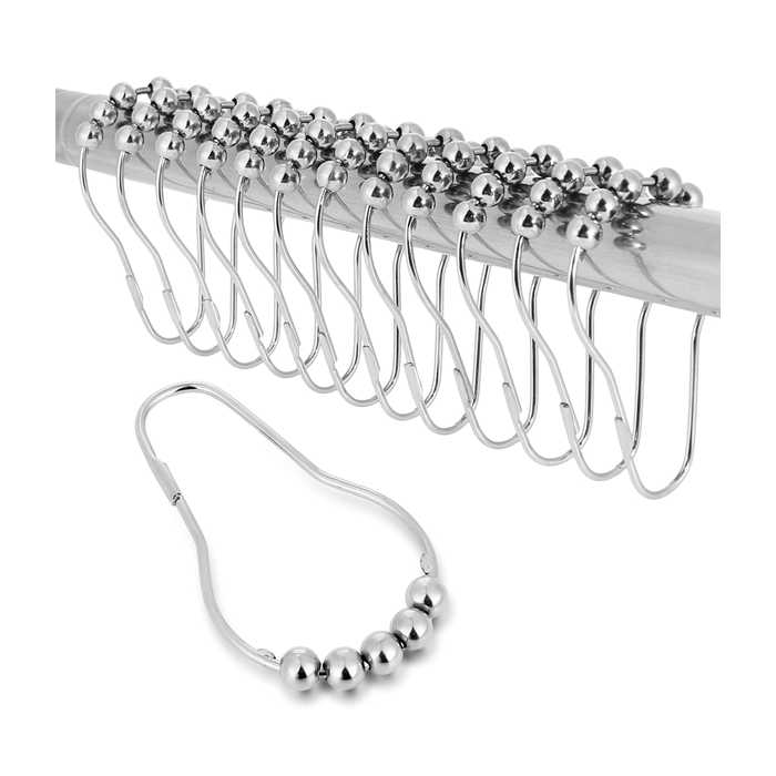 SET DE GANCHOS PARA CORTINA DE BAÑO PAQ 12 UND