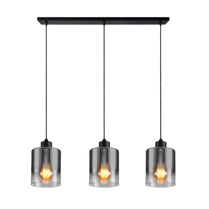 LÁMPARA COLGANTE AHUMADA DE TRES LUCES Ø12 cm x 15 cm