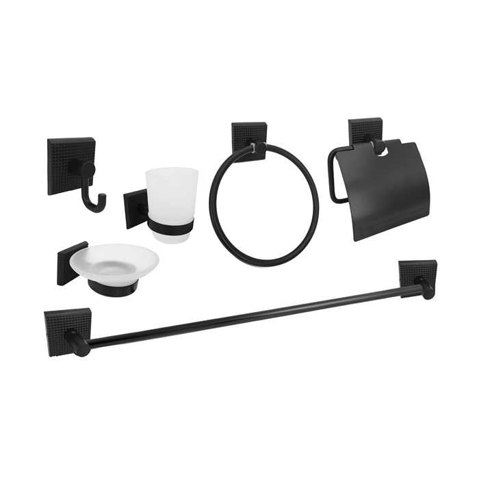 JUEGO DE ACCESORIOS PARA BAÑO (NEGRO)