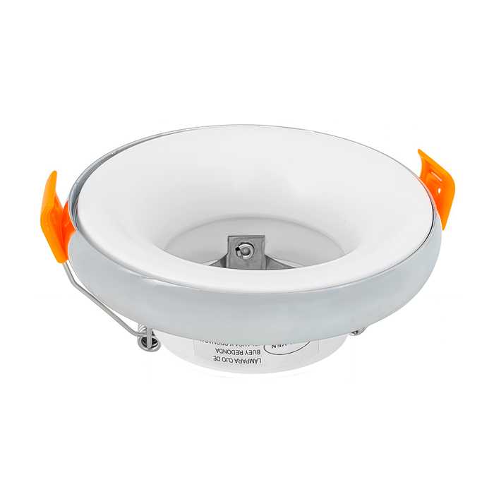 LÁMPARA OJO DE BUEY REDONDA (BLANCA Y CROMADA)