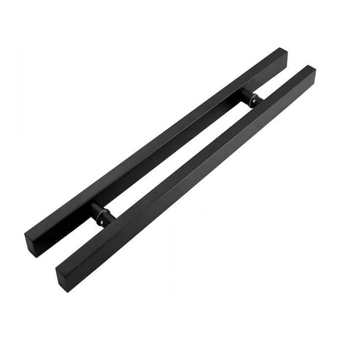 MANILLÓN TIRADOR DE ACERO NEGRO TIPO H PARA PUERTA