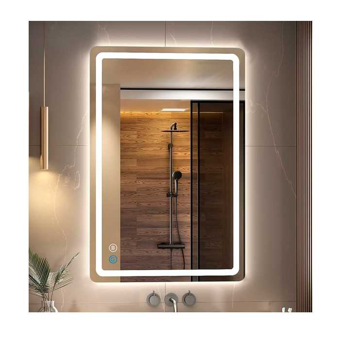 ESPEJO RECTANGULAR CON 3 MODOS DE LUZ LED ANTIVAHO