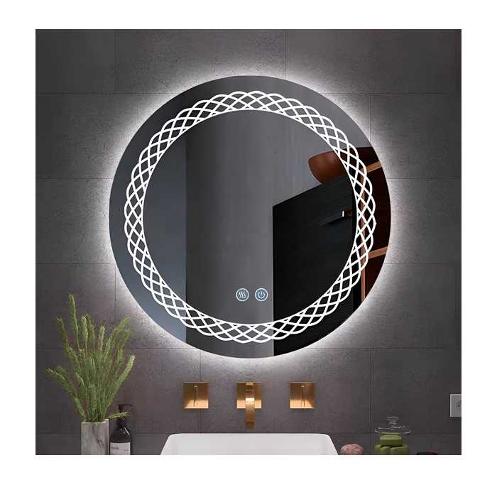 ESPEJO REDONDO BORDE ESMERILADO CON 3 MODOS DE LUZ LED_ANTIVAHO