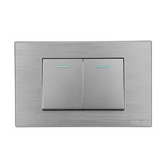 APAGADOR DOBLE TRIWAY GRIS ELEGANTE