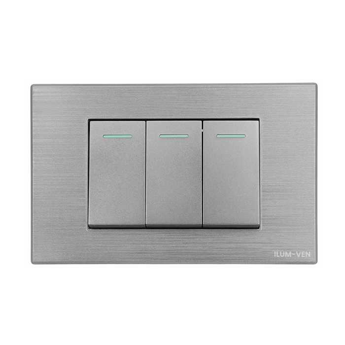 APAGADOR TRIPLE TRIWAY GRIS ELEGANTE