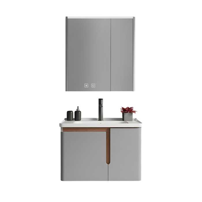 LAVAMANOS CON GABINETE Y ESPEJO CON LUZ LED ANTIVAHO