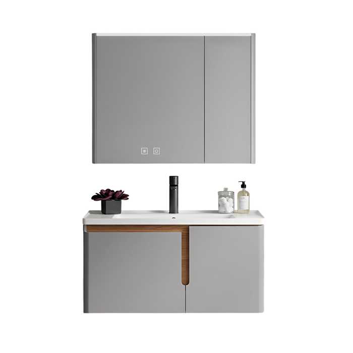 LAVAMANOS CON GABINETE Y ESPEJO CON LUZ LED ANTIVAHO