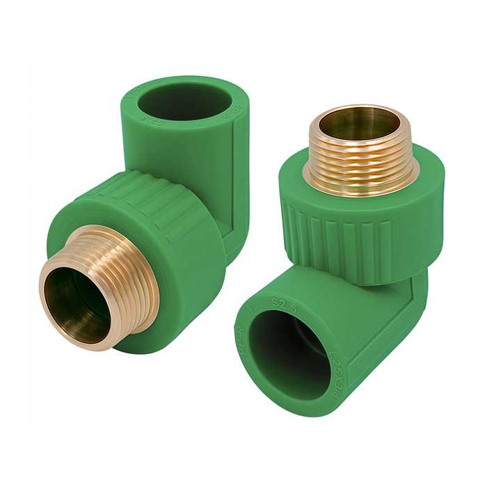 CODO 90° PPR ROSCA NPT MACHO Ø25mm 1/2″ PAQ 5 UND