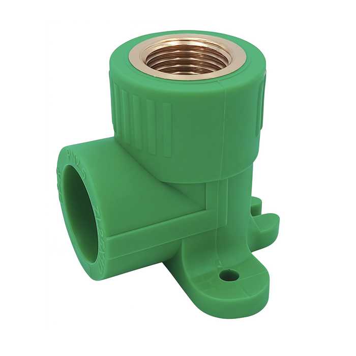 CODO 90° PPR CON ASIENTO ROSCA NPT HEMBRA Ø20mm 1/2″ PAQ 5 UND