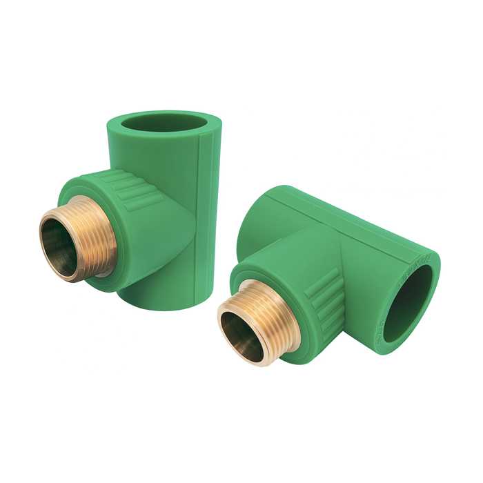 TEE PPR ROSCA NPT MACHO Ø25mm 1/2″ PAQ  5 UND