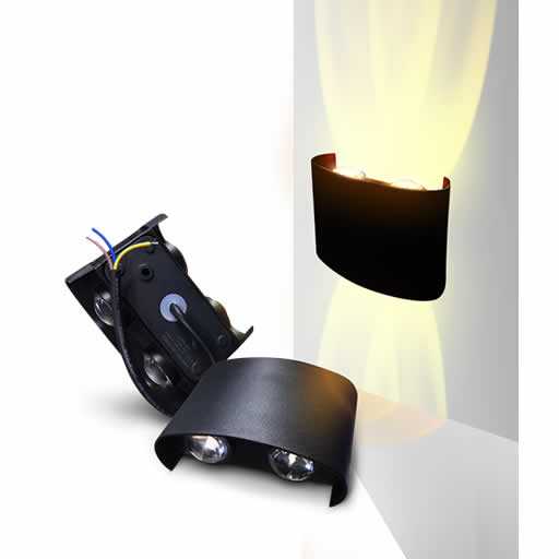 LÁMPARA LED SEMICIRCULAR DE PARED 12W